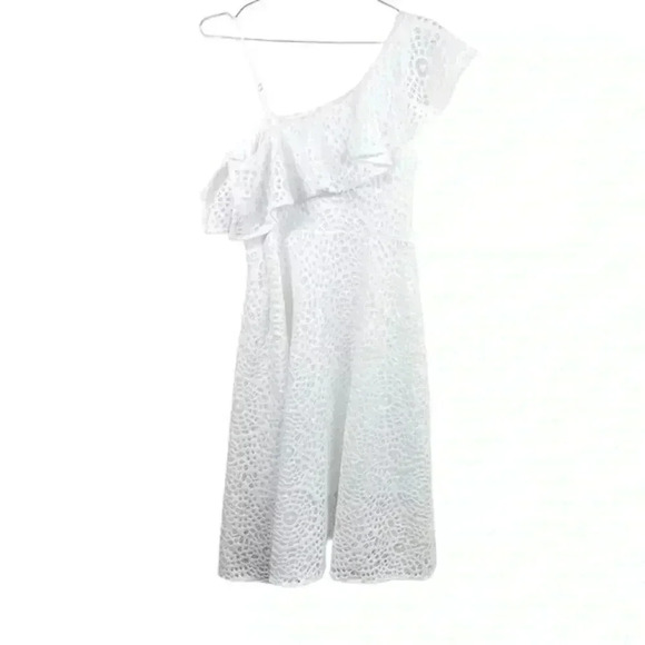 Lilly Pulitzer White Lace Eyelet Callisto Terry One Shoulder Dress - Picture 3 of 10